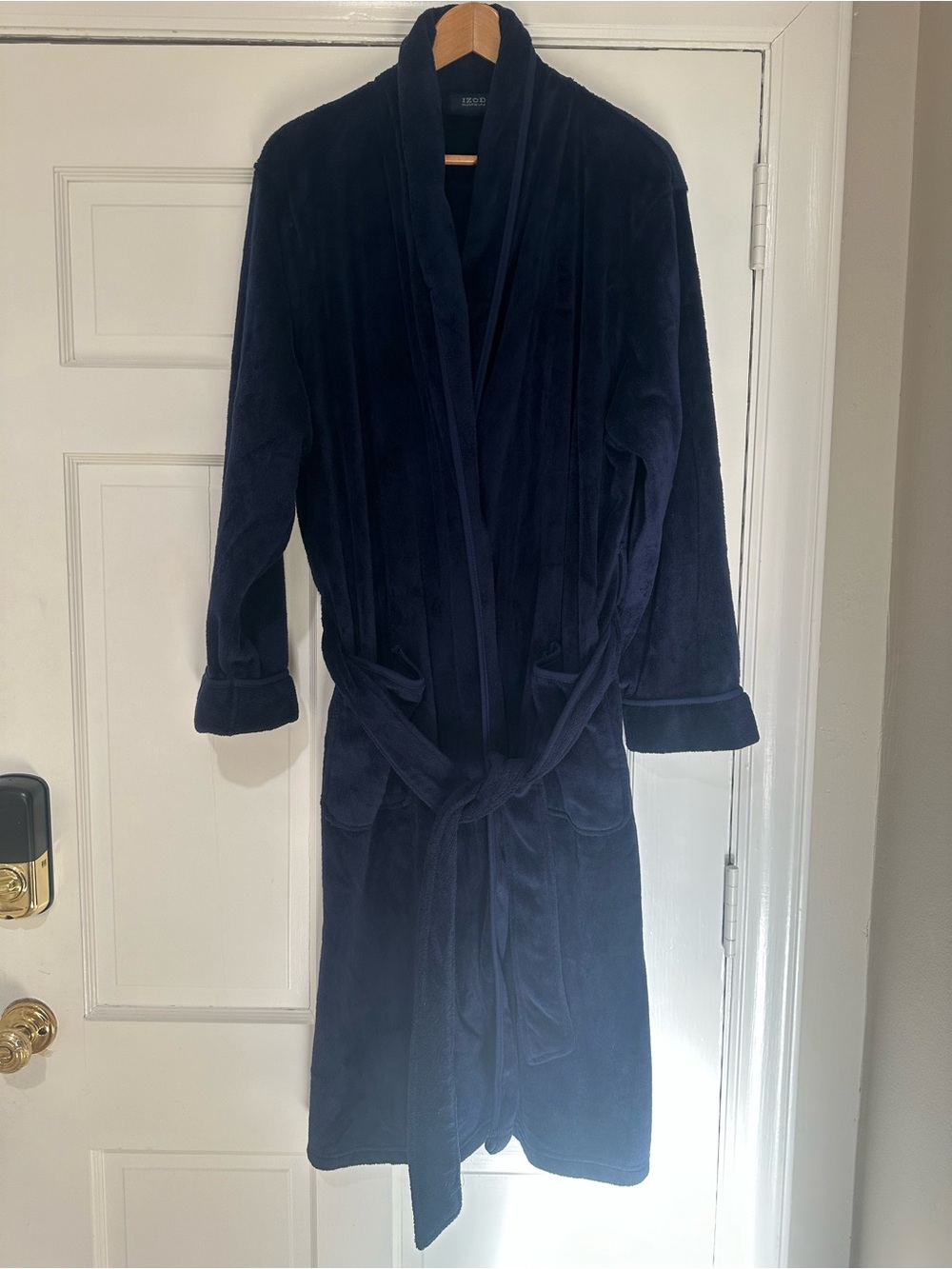 Izod Navy Blue Men's Plush Robe Coat